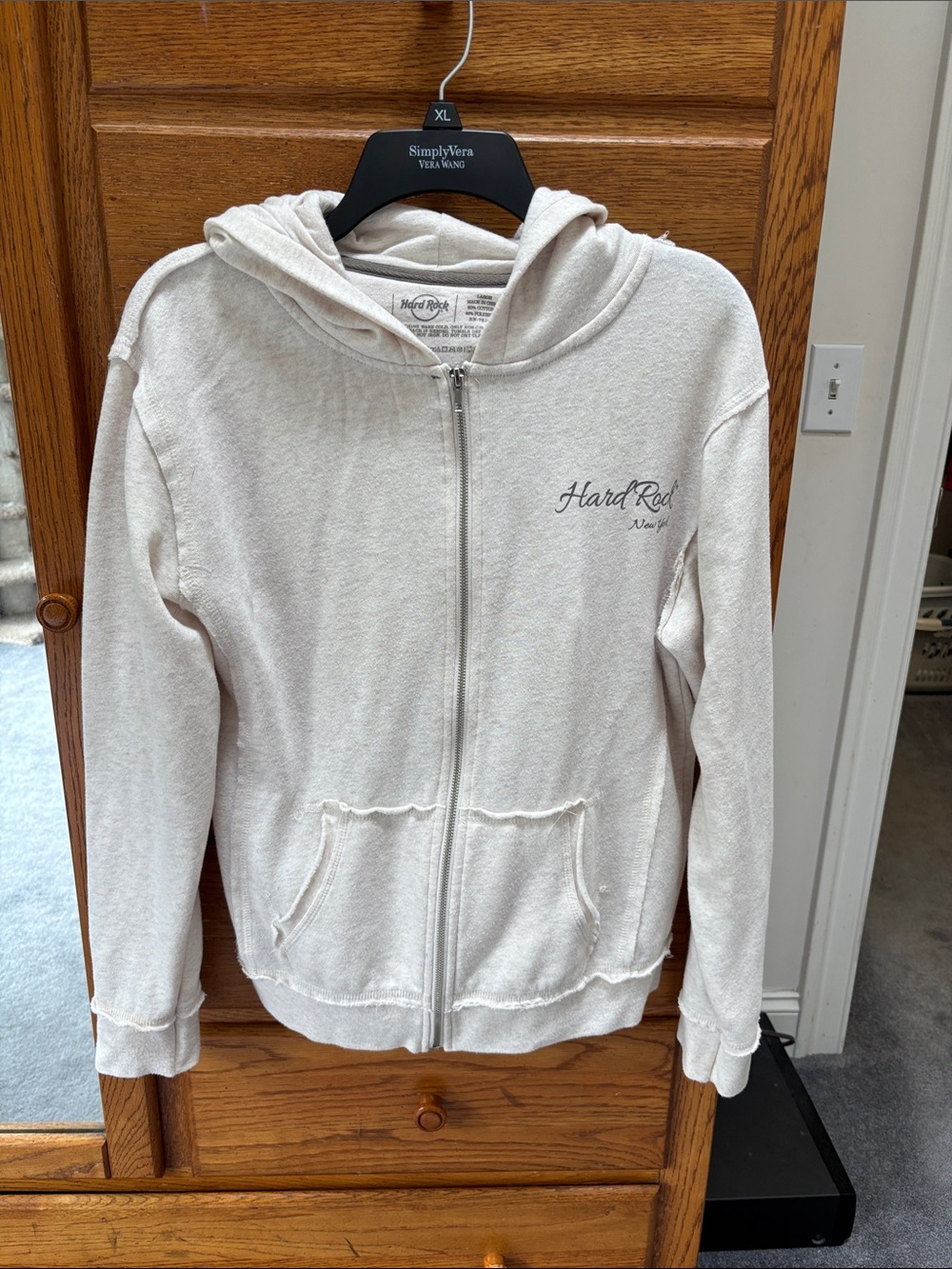 Hard Rock Cafe Cream Full-Zip Hoodie
